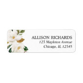 Magnolia greenery white crème florale waterverven etiket (Voorkant)