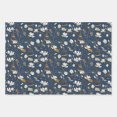 Magnolia Grove with Owls in Cream and Blue Inpakpapier Vel (Voorkant 3)