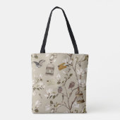 Magnolia Grove with Owls in Ecru Beige Tote Bag (Achterkant)