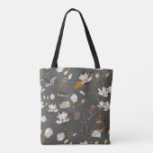 Magnolia Grove with Owls in Grey Tote Bag (Achterkant)