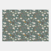 Magnolia Grove with Owls in Pastel Greens Inpakpapier Vel (Voorkant 3)