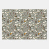 Magnolia Grove with Owls in Pastel Greens Inpakpapier Vel (Voorkant 2)