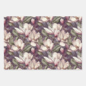 Magnolia Handgeschilderde Floral Art Paarse Inpakpapier Vel (Voorkant 2)