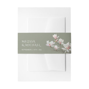 Magnolia Huwelijk Fijne Kunst Uitnodigingen Wikkel