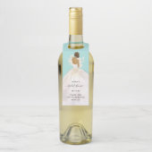 Magnolia Illustrated Bride Vrijgezellenfeest Bottl Flessenhanger (Op fles)