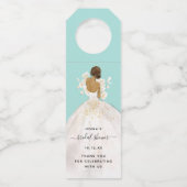 Magnolia Illustrated Bride Vrijgezellenfeest Bottl Flessenhanger (Voorkant)