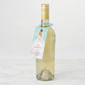 Magnolia Illustrated Bride Vrijgezellenfeest Bottl Flessenhanger (Schuin)