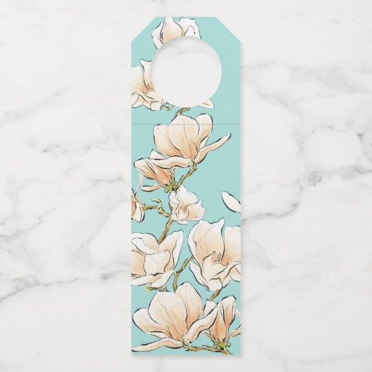 Magnolia Illustrated Bride Vrijgezellenfeest Bottl Flessenhanger (Achterkant)