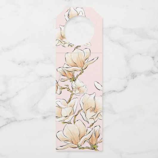 Magnolia Illustrated Bride Vrijgezellenfeest Bottl Flessenhanger (Achterkant)