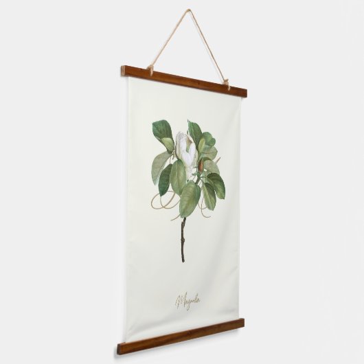 Magnolia illustratie hangend wandkleed (Gebogen)