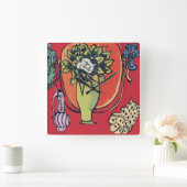 Magnolia in Vase, na Matisse Vierkante Klok (Huis)