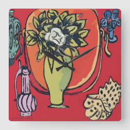 Magnolia in Vase, na Matisse Vierkante Klok