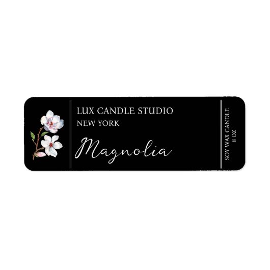 Magnolia kaarsetiket etiket (Voorkant)