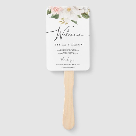 Magnolia Katoen Huwelijksprogramma Fan Loving Memo Handwaaier (Voorkant)