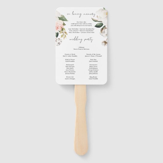 Magnolia Katoen Huwelijksprogramma Fan Loving Memo Handwaaier (Achterkant)