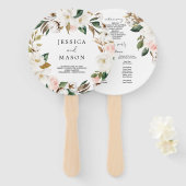 Magnolia Katoen Ronde Huwelijksprogramma Fan Handwaaier (Voorkant en achterkant)