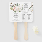 Magnolia Katoen Trouwceremonie Programma Fan Handwaaier (Voorkant en achterkant)