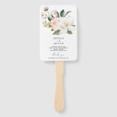 Magnolia Katoen Trouwceremonie Programma Fan Handwaaier (Voorkant)