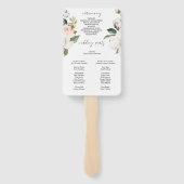 Magnolia Katoen Trouwceremonie Programma Fan Handwaaier (Achterkant)