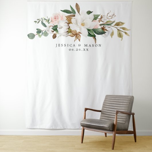 Magnolia Katoenen Achtergrond Fotocabine Wandkleed (In situ)