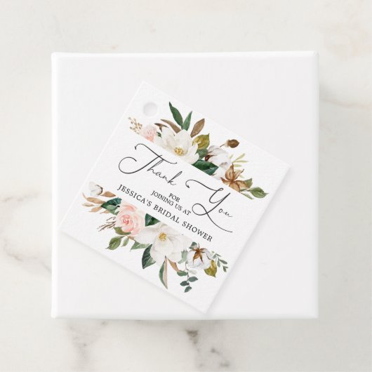 Magnolia Katoenen Bruiloft Uitnodiging Bedankbrief Bedankjes Labels (In situ)