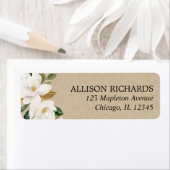 Magnolia kraft witte crème florale waterverven etiket (Insitu)