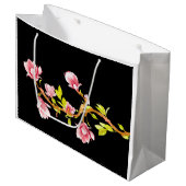 Magnolia Kussen Zwart Groot Cadeauzakje (Voorkant Gekanteld)