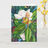 Magnolia Leaves. Wenskaart Kaart (Gele Bloem)