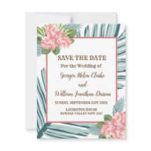 Magnolia Lelies Bruidsboeket Save The Date