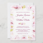 Magnolia lente bloemenbruiloft uitnodigingen (Voorkant)