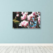 Magnolia Lente Bloemenfotografie Canvas 6 (Insitu (Houten vloer))
