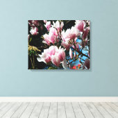 Magnolia Lente Bloemenfotografie Canvas 6 Afdruk (Insitu (Houten vloer))