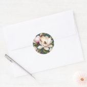Magnolia lente bloemenpatroon ronde sticker (Envelop)