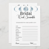 Magnolia Licht Paarse Bruids Woord Scramble Spel Kaart (Voorkant / Achterkant)