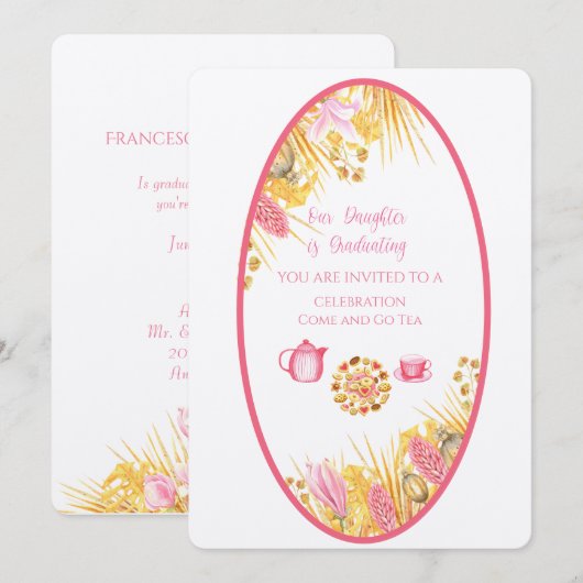 Magnolia Lijst onze dochter studeert linen af Kaart (Voorkant / Achterkant)