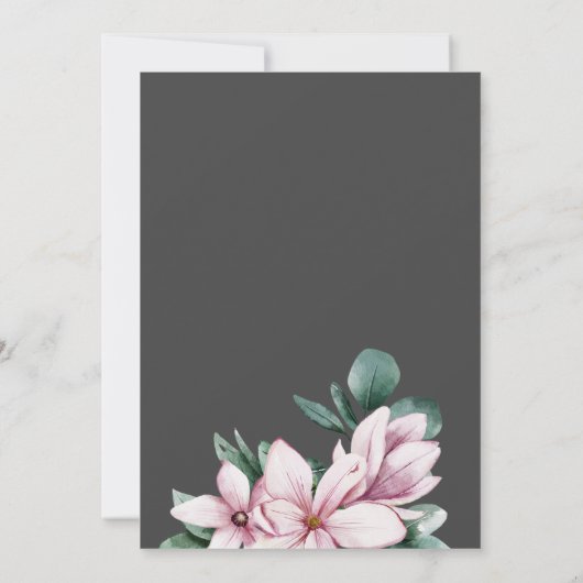 Magnolia Lijst Wreatfoto bruiloft, behalve de datu Save The Date (Achterkant)