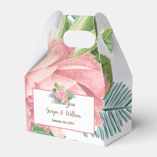 Magnolia Lilies Bouquet Favor Box Bedankdoosjes (Voorkant Zijde)