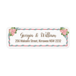 Magnolia Lilies Bouquet Return Address Label