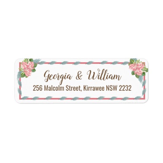 Magnolia Lilies Bouquet Return Address Label (Voorkant)