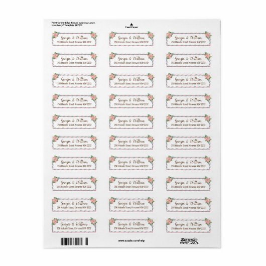 Magnolia Lilies Bouquet Return Address Label (Full Sheet)