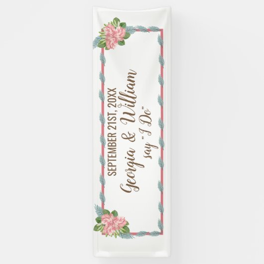 Magnolia Lilies Bouquet Wedding Banner (Verticaal)