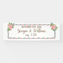 Magnolia Lilies Bouquet Wedding Banner