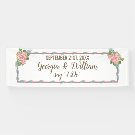 Magnolia Lilies Bouquet Wedding Banner (Horizontaal)