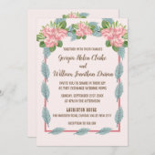 Magnolia Lilies Bouquet Wedding Invitation B (Voorkant / Achterkant)
