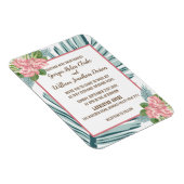 Magnolia Lilies Bouquet Wedding Magnet Card Magneet (Rechterzijde)