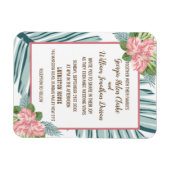 Magnolia Lilies Bouquet Wedding Magnet Card Magneet (Horizontaal)