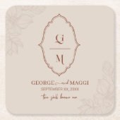 Magnolia Line Art Kartonnen Onderzetters (Voorkant)