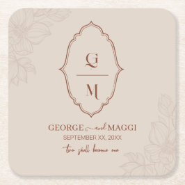 Magnolia Line Art Kartonnen Onderzetters