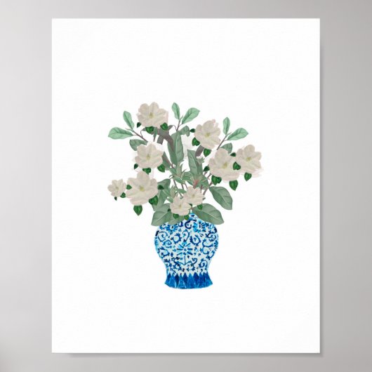 Magnolia Magnolias Blue Ginger Jars Jar Poster (Voorkant)