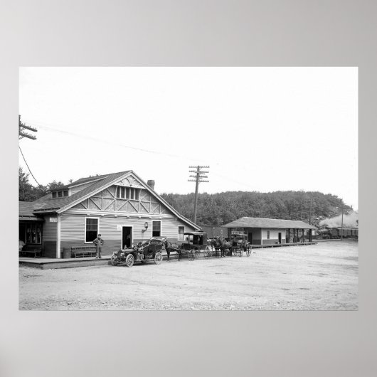 Magnolia, Massachusetts. Treinstation 1906 Poster (Voorkant)